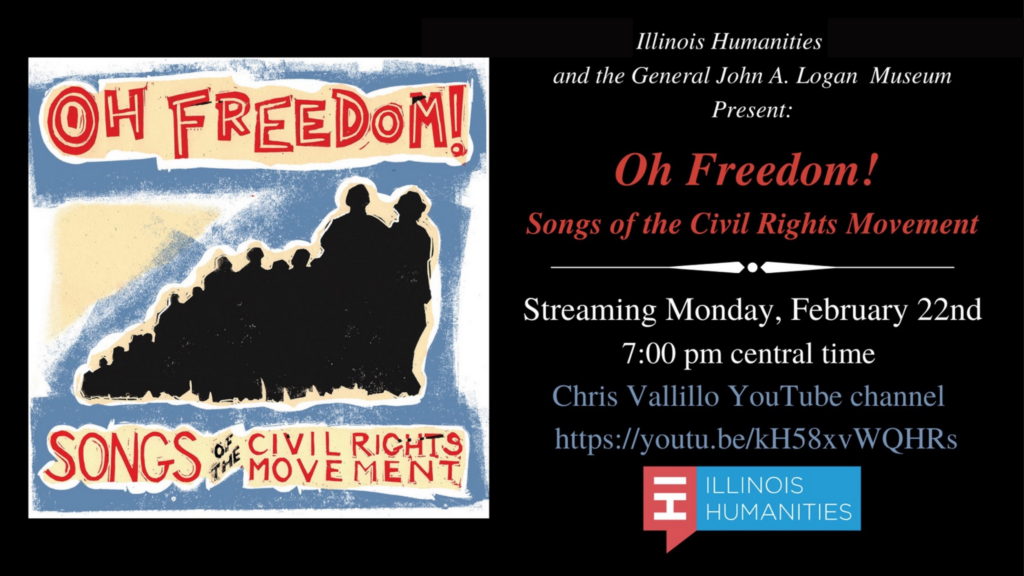 Road Scholar Event Poster for Chris Vallillo's Oh Freedom virtual program on 2-22-21