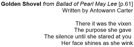 original poem written in the Golden Shovel form