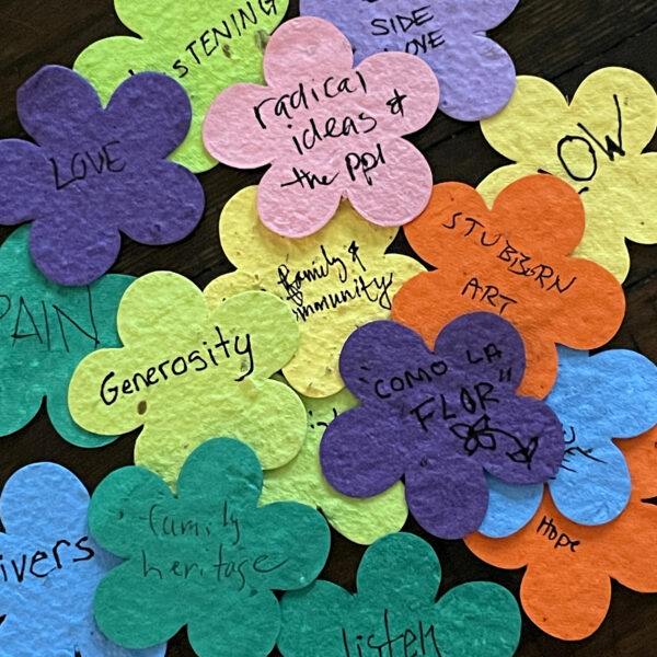 flowers with words written on them