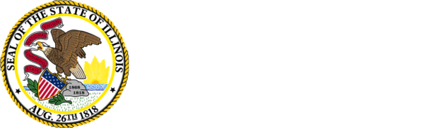 State of Illinois Poet Laureate logo - white